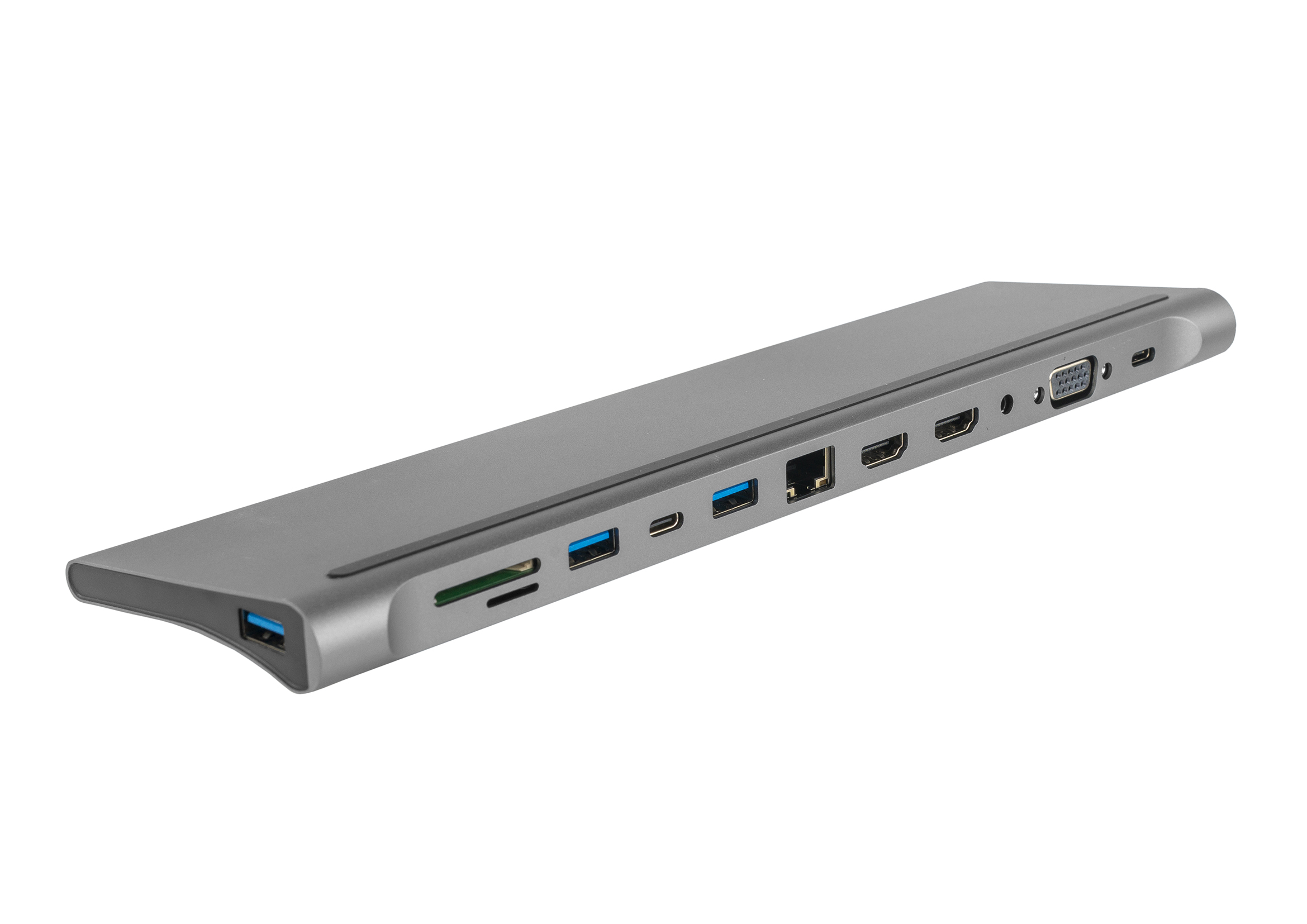 HUB USB-C z dwoma portami HDMI, VGA, LAN RJ45, USB 3.0