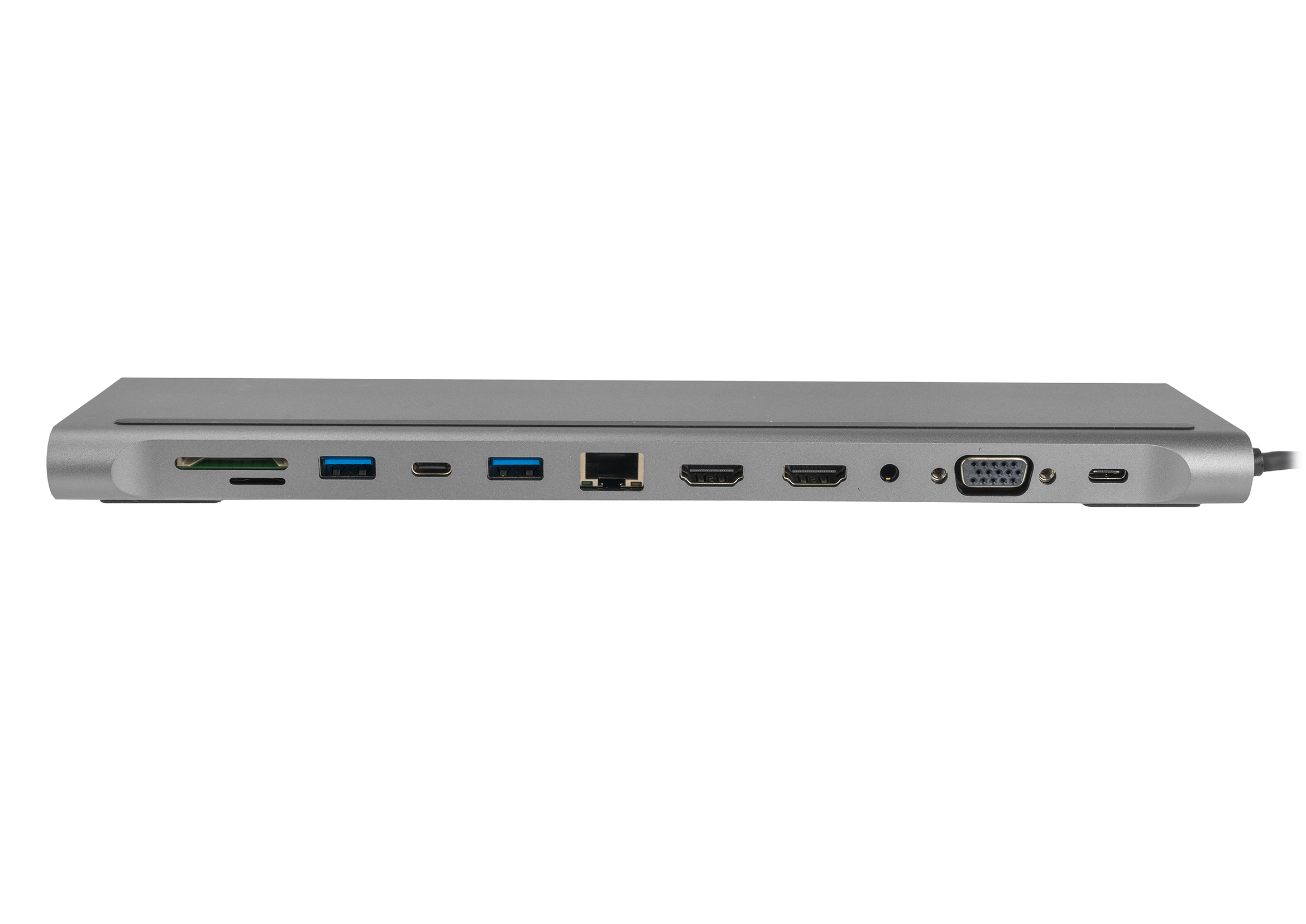 HUB USB-C z dwoma portami HDMI, VGA, LAN RJ45, USB 3.0