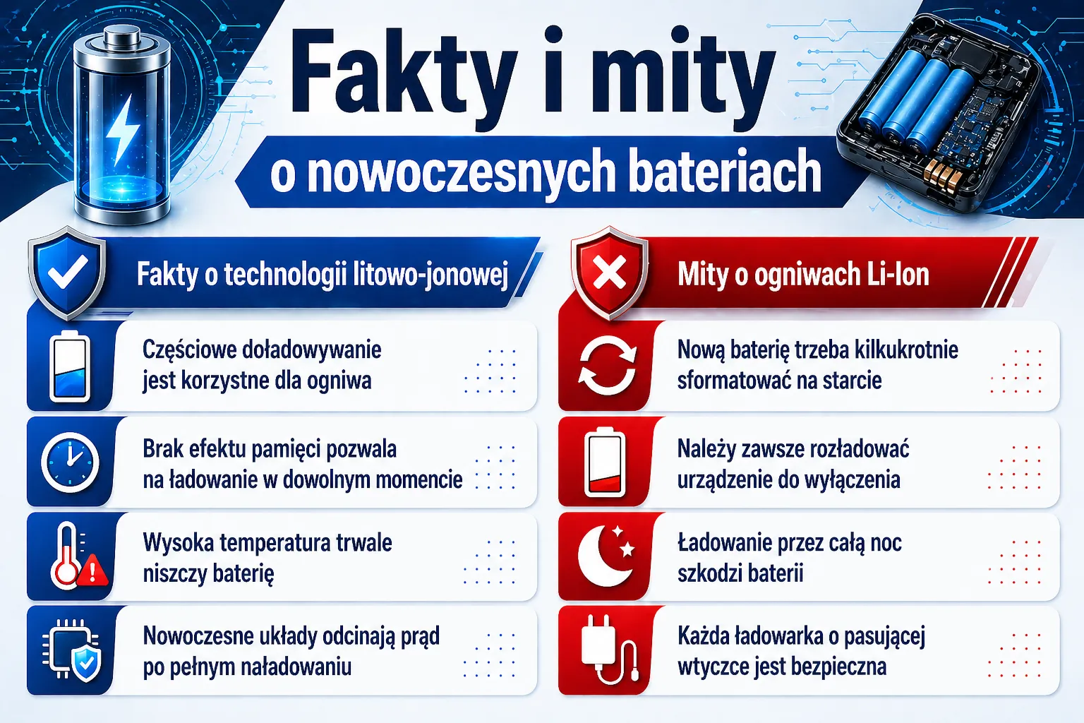 Fakty i mity o nowoczesnych bateriach