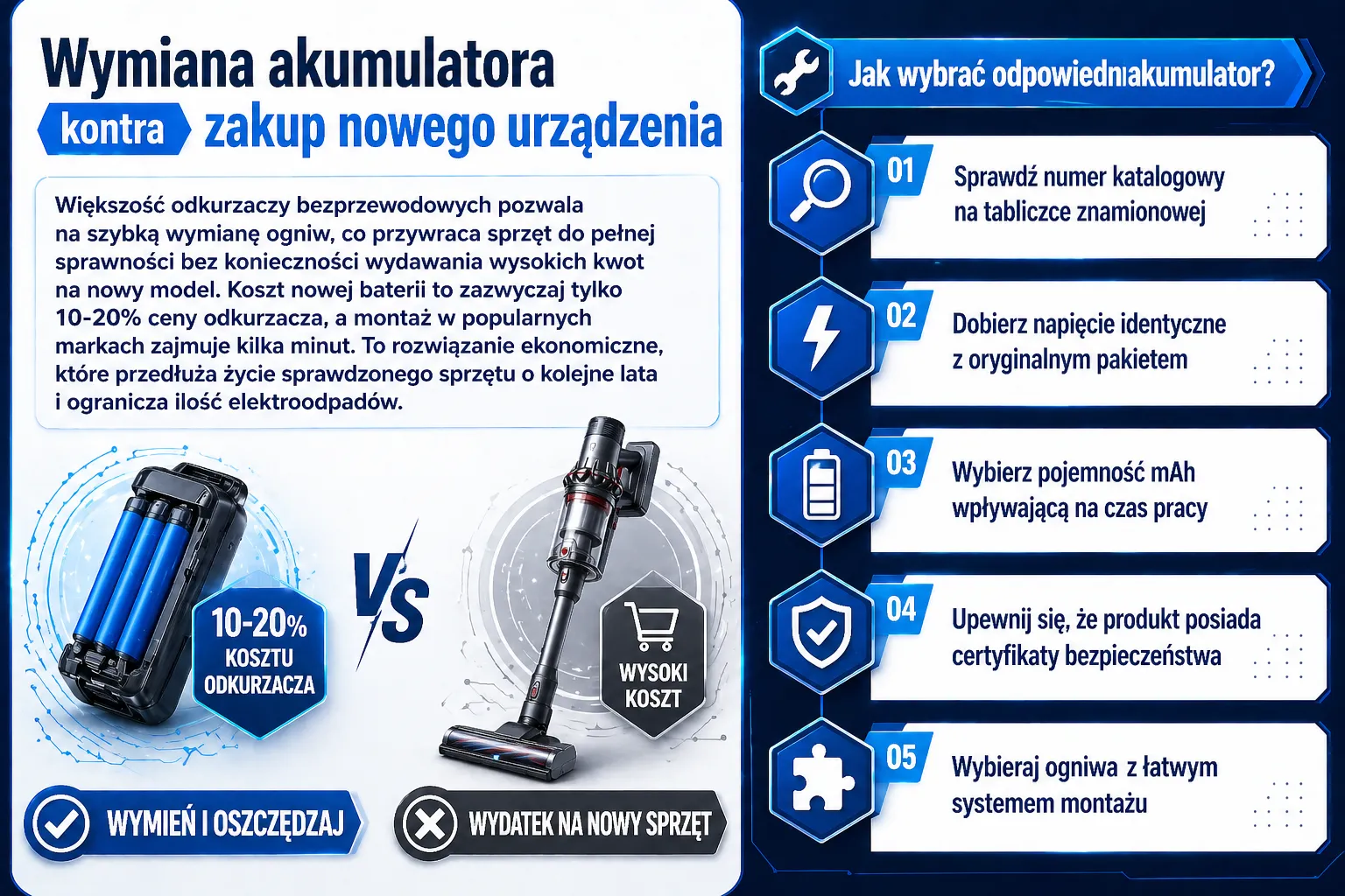Wymiana akumulatora kontra zakup nowego urządzenia