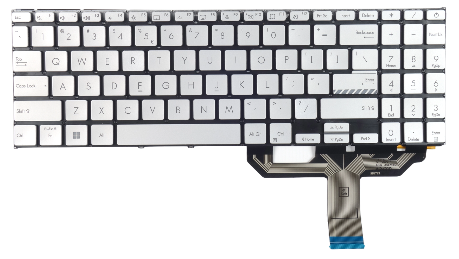 Klawiatura do laptopa Asus Vivobook 15 X1502VA X1502Z Srebrna LED QWERTY US