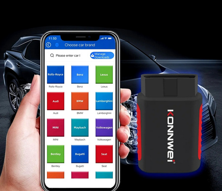 Interfejs Diagnostyczny KONNWEI KDIAG OBD2 Bluetooth BT Android iOS PL