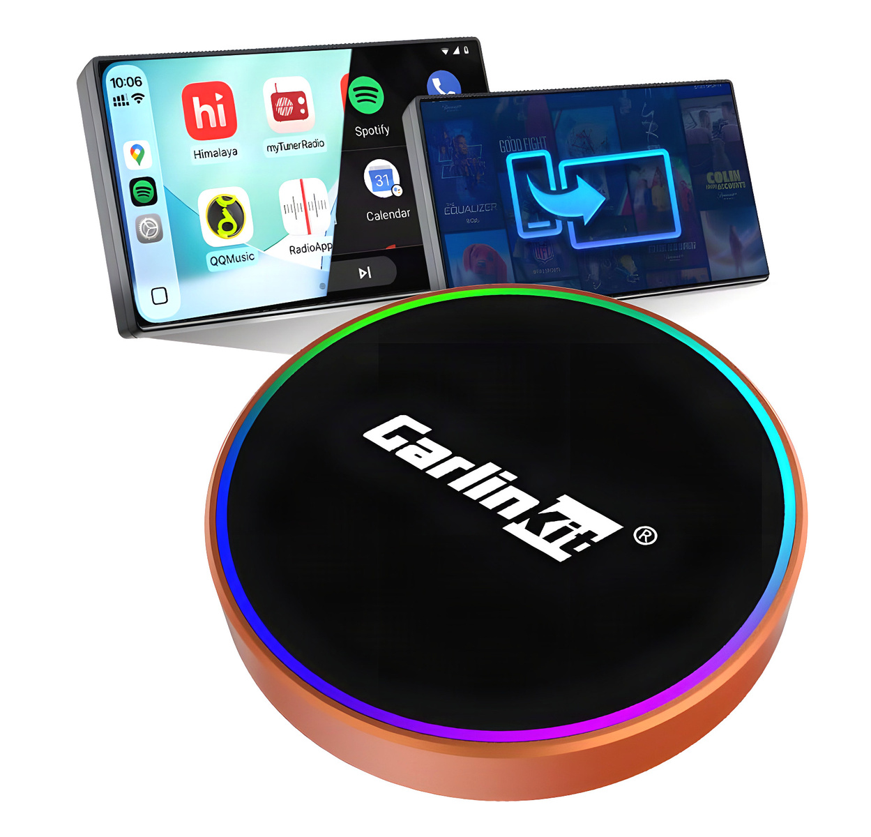 Adapter Samochodowy CarPlay Android Auto Mirror AirPlay Carlinkit CP2AM 4w1