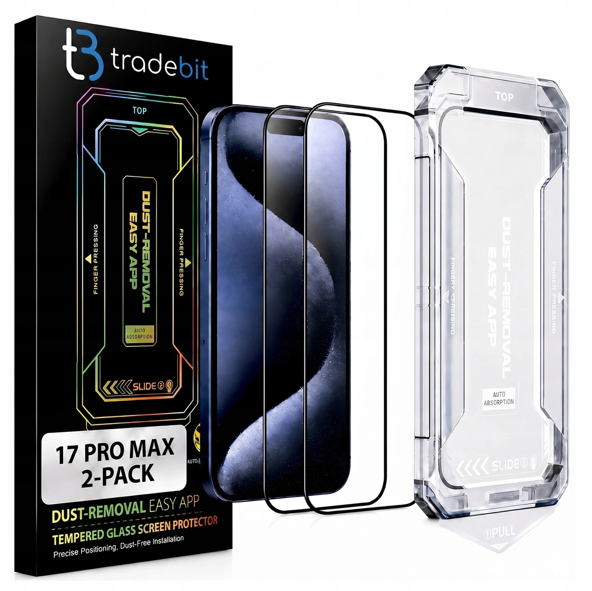 2x Szkło Ochronne 9H do iPhone 17 Pro Max Aplikator Łatwy Montaż Szybka
