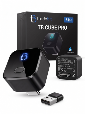 Adapter bezprzewodowy Android Auto i Carplay Tradebit TB CUBE PRO BT 5.4 WiFi 6