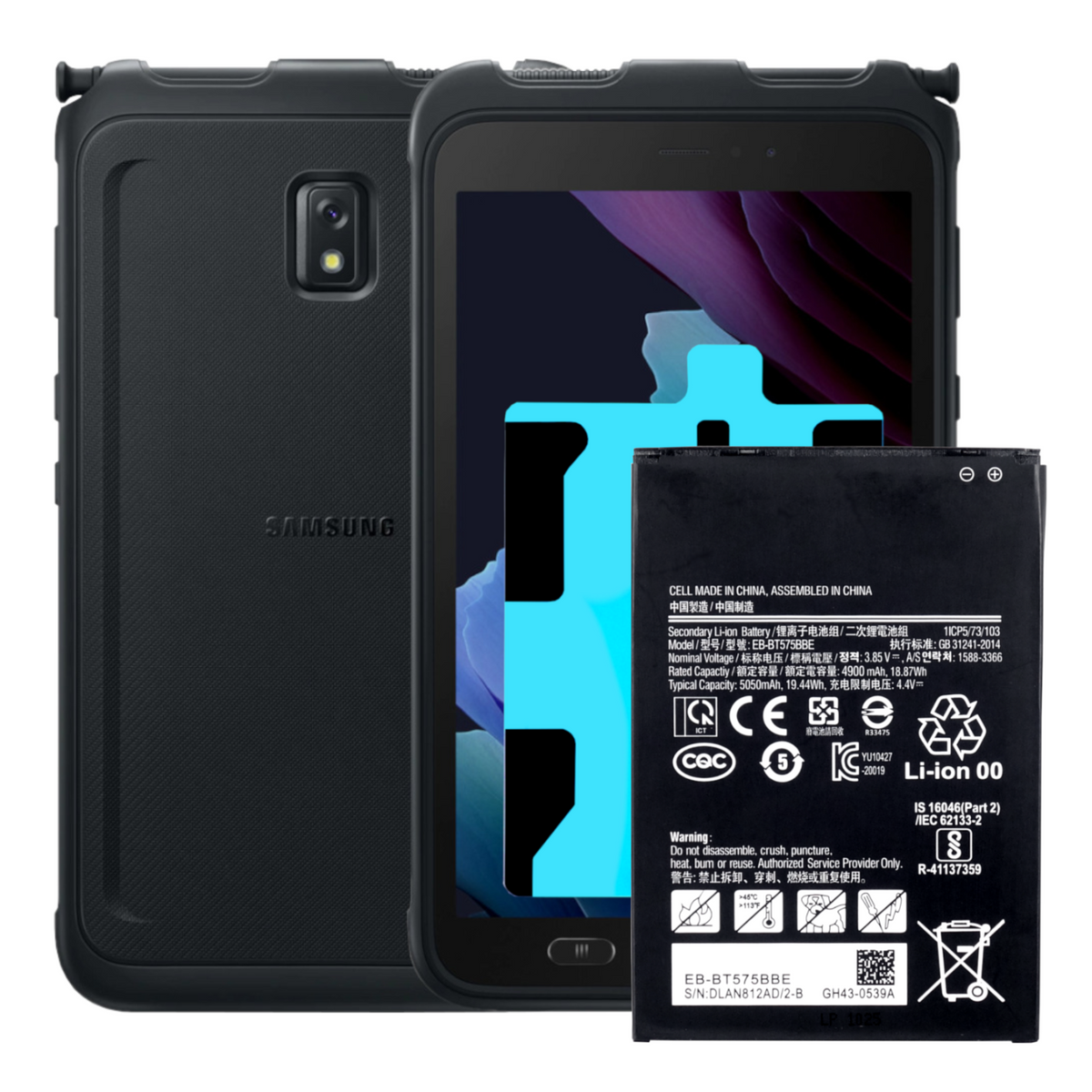 Bateria do Samsung Galaxy Tab Active 3 SM-T575 SM-T570 EB-BT575BBE 4900 mAh