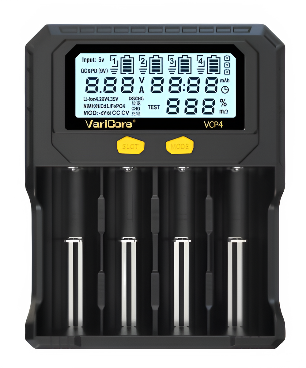 Ładowarka VariCore VCP4+5V 3A do akumulatorów AA AAA 18650 21700 26650