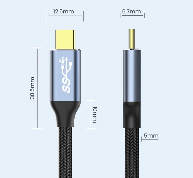 Kabel przewód USB-C USB-C  3.1 power delivery 100W QC 4.0 5A 2m