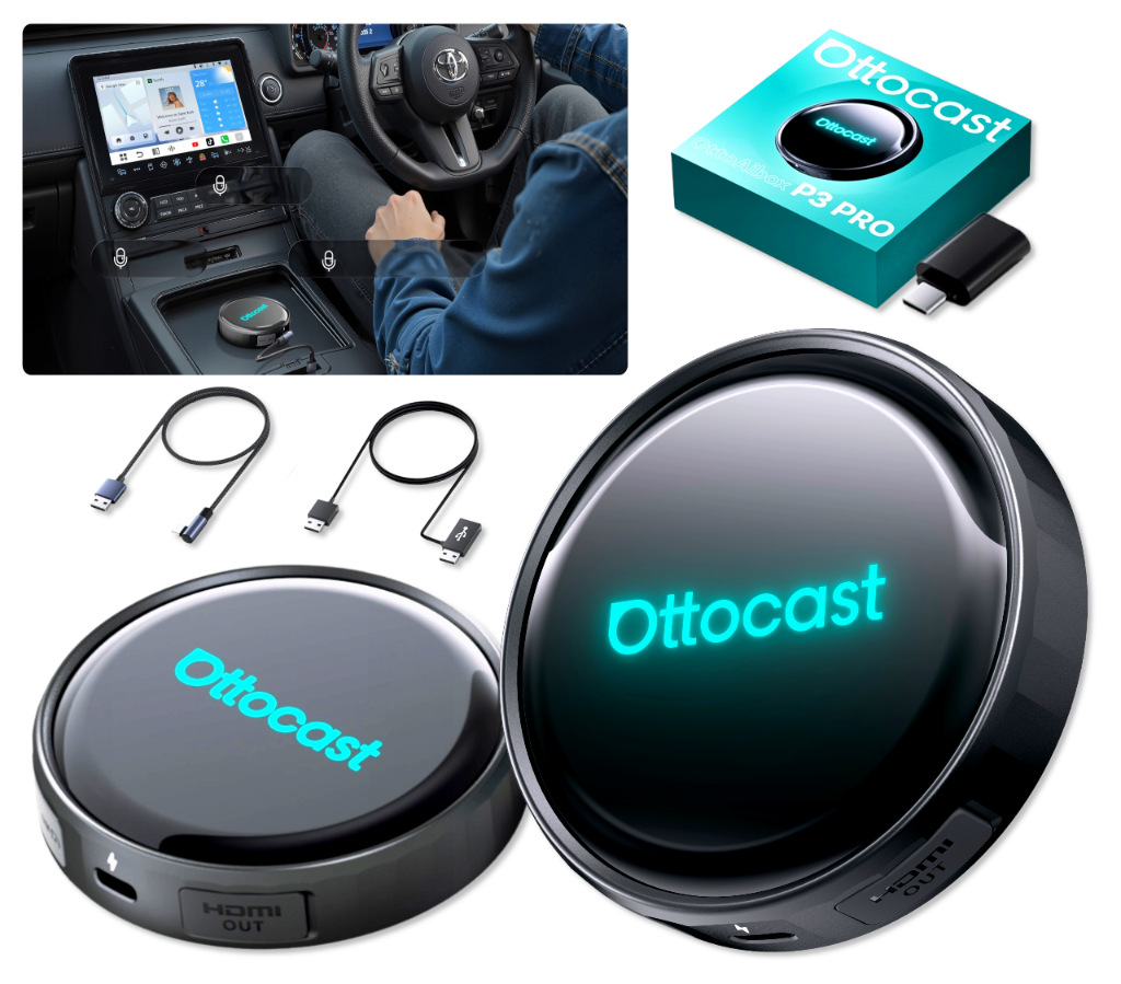 Adapter Bezprzewodowy Ottocast OttoAiBox P3 Pro Android Auto Apple CarPlay