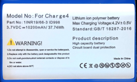 Bateria Akumulator do Głośnika JBL CHARGE 4 ID998 10200mAh 3,7V