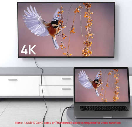 JSAUX Przedłużacz USB-C 3.2 100W 5A 10Gbps iPhone MacBook iPad Magsafe 4k 60Hz 2m