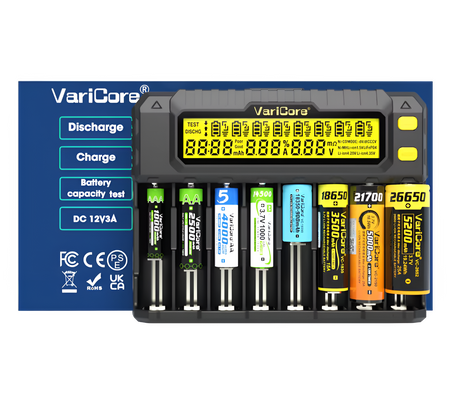 Ładowarka VariCore VCP8 do baterii akumulatorów AA AAA 18650 21700 26700