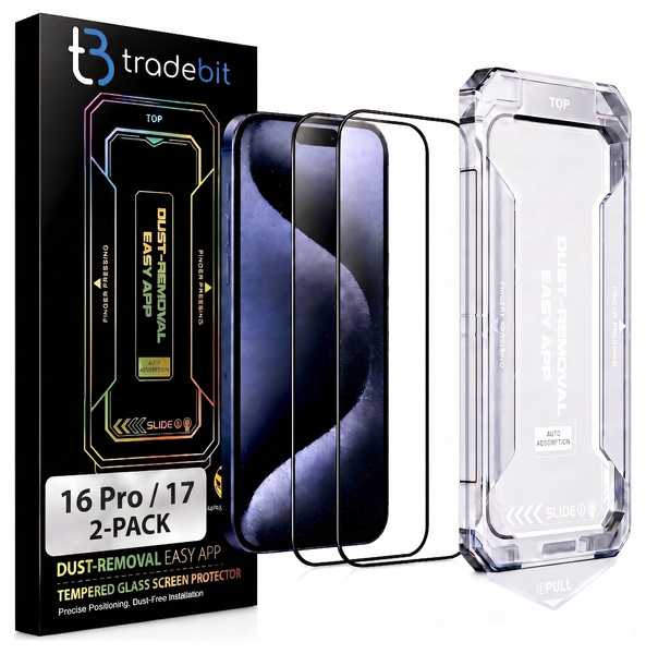 2x Szkło Ochronne 9H do iPhone 17 / 16 Pro Aplikator Łatwy Montaż Szybka