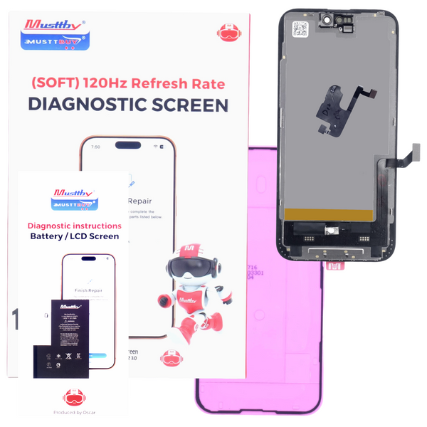 Wyświetlacz do Apple iPhone 15 Plus z taśmą Proximity Sensor Diagnostic