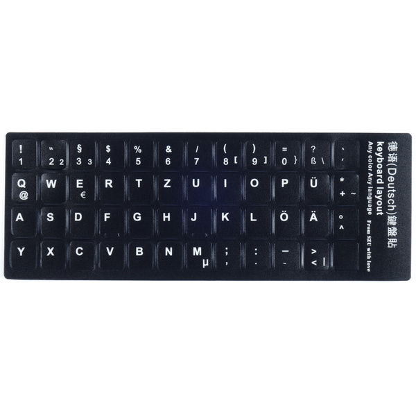 Naklejki nalepki na klawiaturę laptopa PC QWERTZ Niemiecki Deutsch DE 11x13 mm