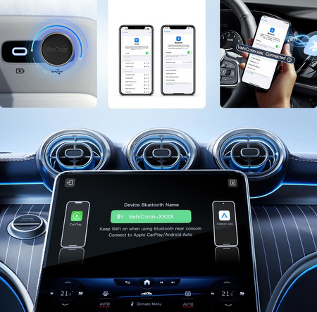 Adapter Samochodowy Carlinkit Mini Ultra 3 dla Android Auto Apple CarPlay