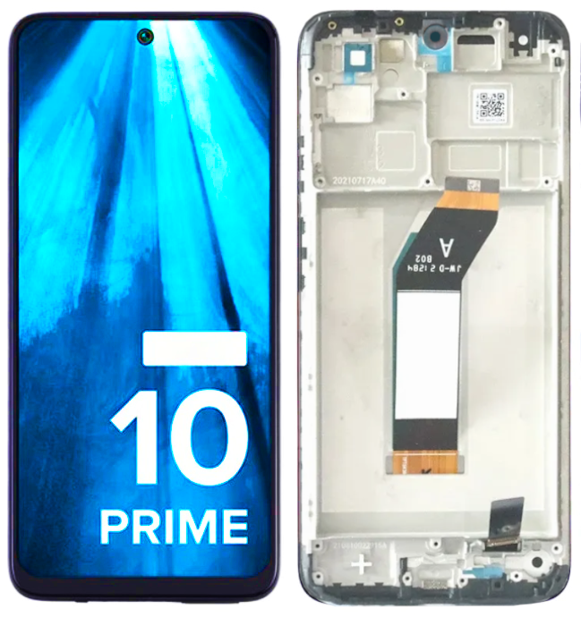 Wyświetlacz LCD + ekran dotykowy  Xiaomi REDMI 10 PRIME, REDMI 10 (21061119DG, 21061119AG) (Regenerowany) Ramka czarna
