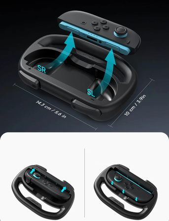 Kierownica wyścigowa 2-pak Adapter Nakładka JSAUX do Nintendo Switch 2