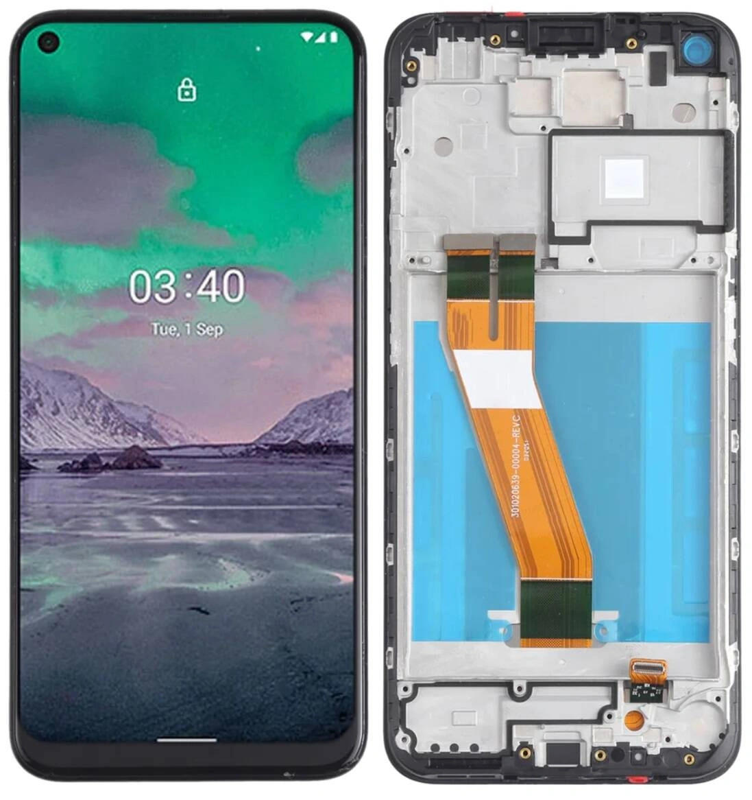 Oryginalny wyświetlacz LCD + ekran dotykowy Nokia 5.4 / Nokia 3.4 TA-1340 TA-1337 TA-1325 TA-1333 TA-1337 (Regenerowany) Ramka czarna