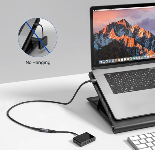 JSAUX Przedłużacz USB-C 3.2 100W 5A 10Gbps iPhone MacBook iPad Magsafe 4k 60Hz 2m