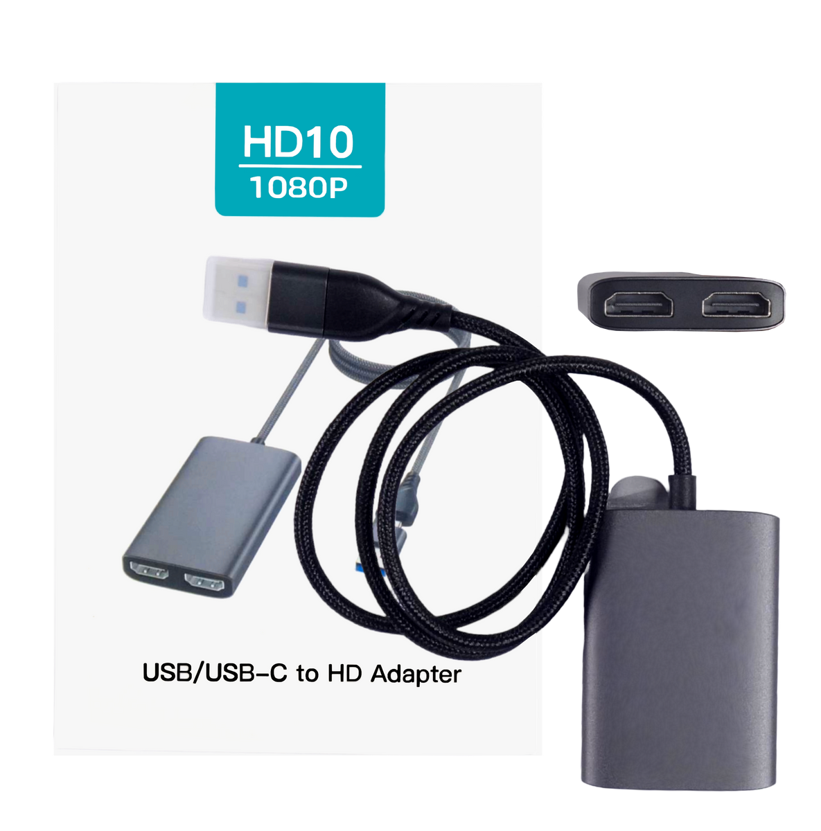 Adapter Rozdzielacz Stacja HUB USB / USB-C 2x HDMI dla dwóch monitorów