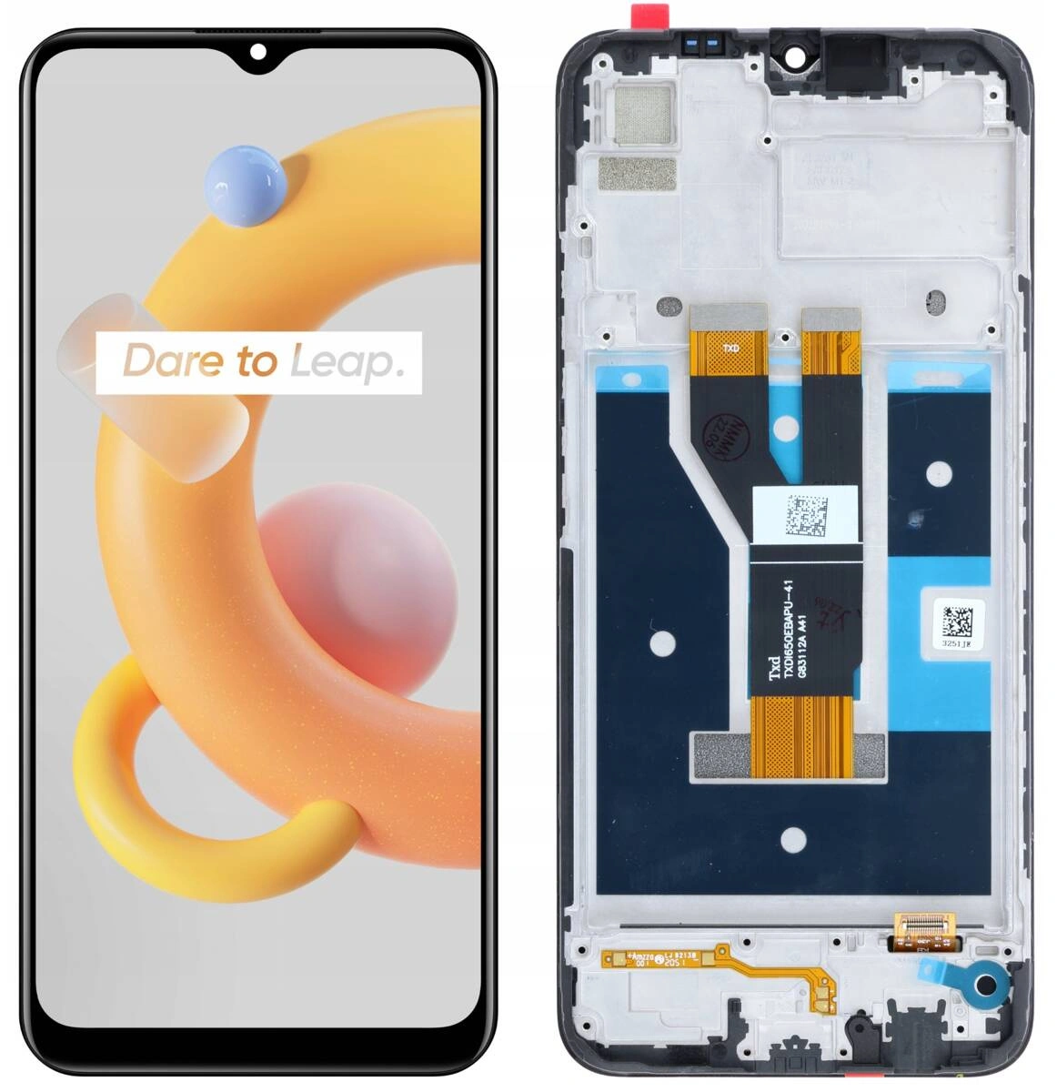 Oryginalny wyświetlacz LCD + ekran dotykowy REALME C11 2021 RMX3231 (Regenerowany) Ramka Czarny