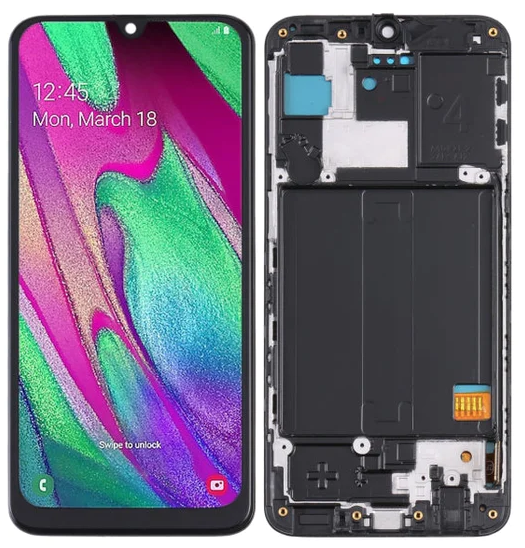 Wyświetlacz LCD + ekran dotykowy Samsung A40 SM-A405F Incell ramka czarna
