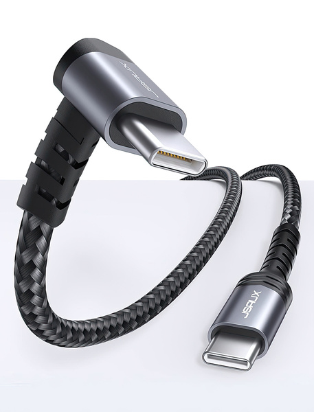 JSAUX 90 stopni kątowy kabel przewód USB C - USB C 60W Steam Deck 3m