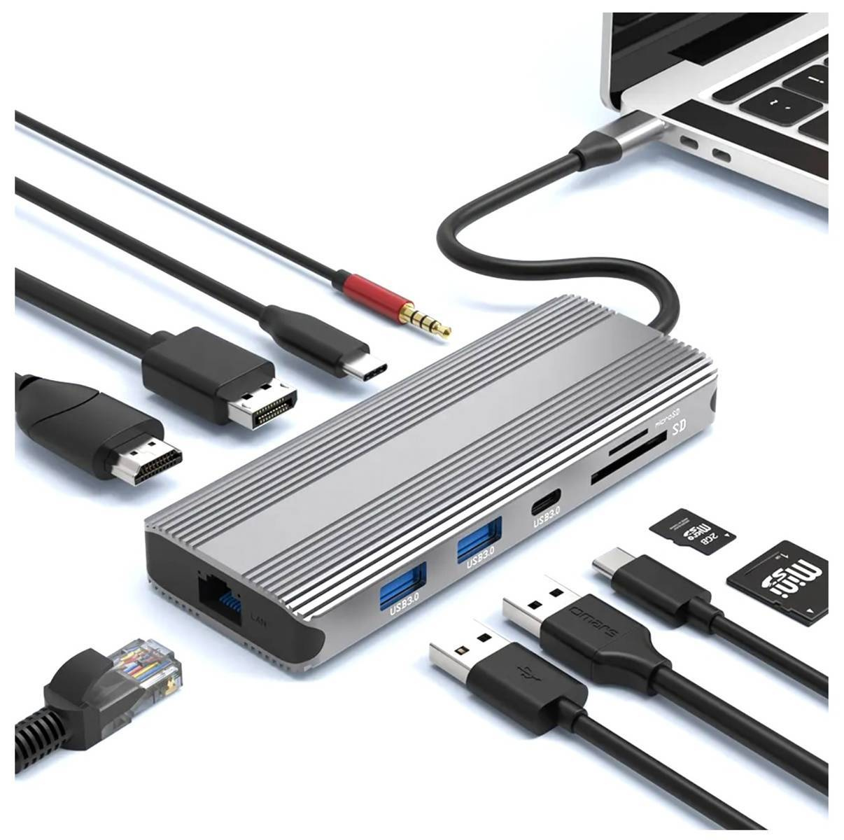 HUB USB-C HDMI 2.1 DP DisplayPort 8K 30Hz 4K 120Hz 100W