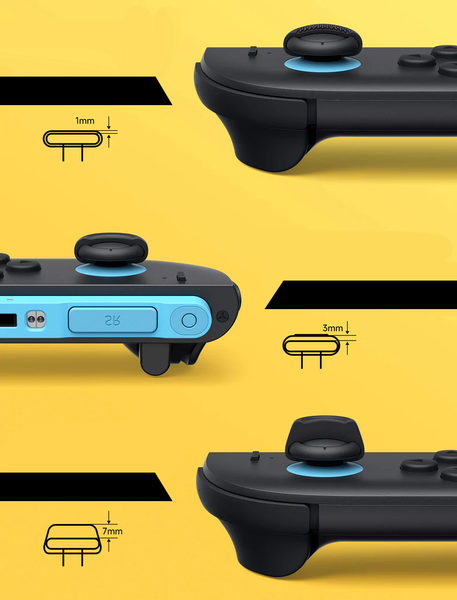 Nakładki Gumki na Joy-Con 6w1 JSAUX do konsoli Nintendo Switch 2 Czarne