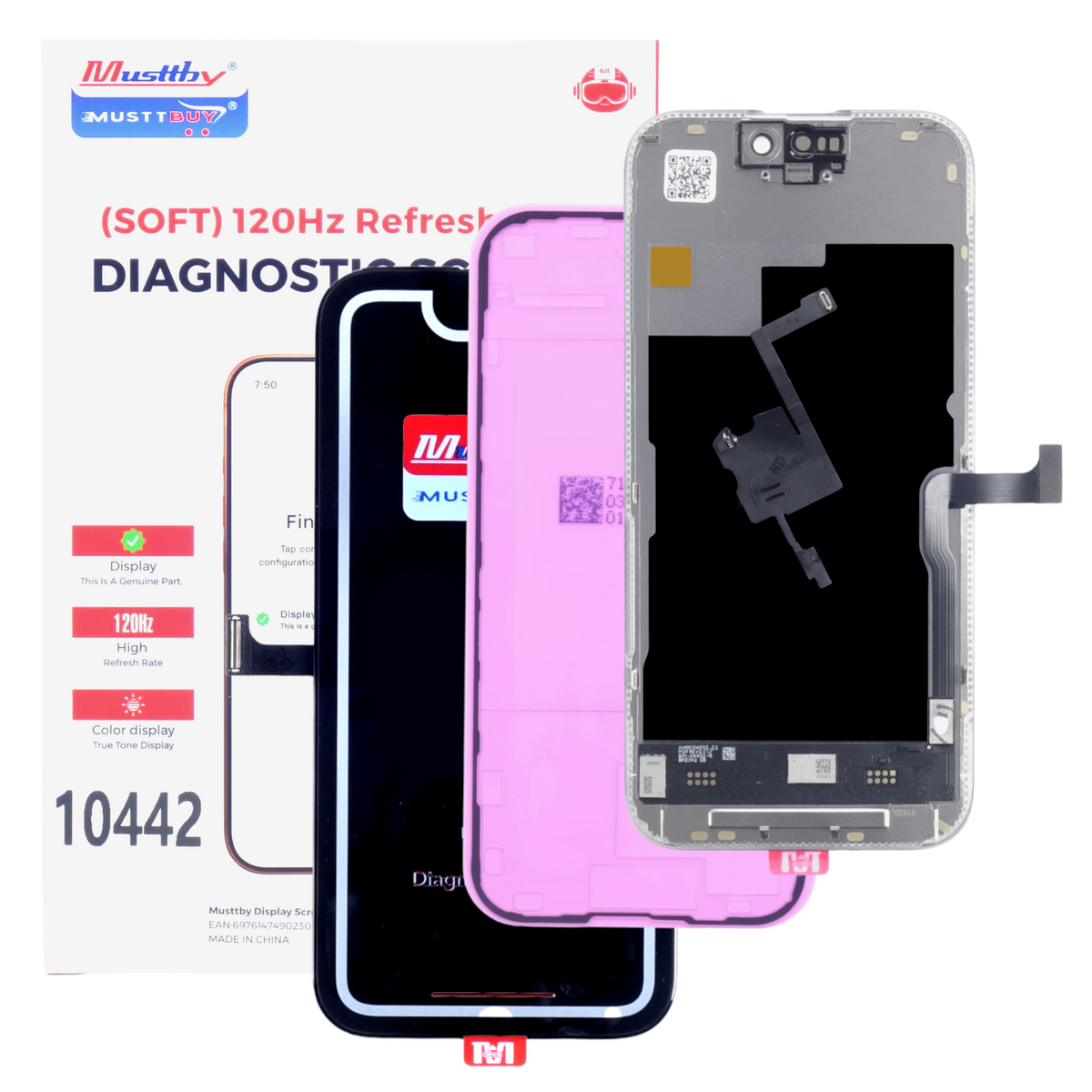Wyświetlacz do Apple iPhone 15 Pro 120Hz z taśmą Light Sensor Diagnostic