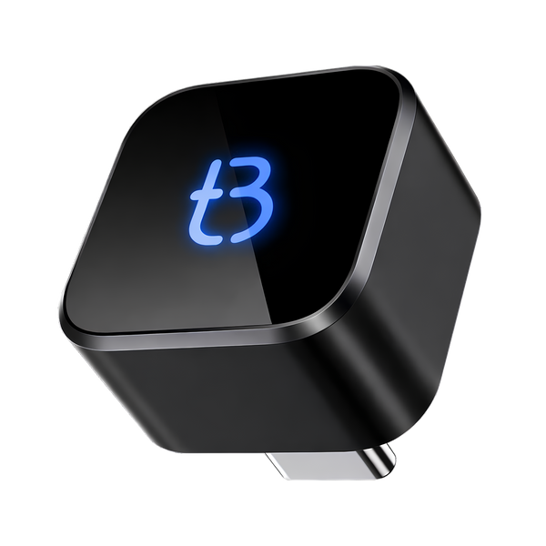 Bezprzewodowy Adapter Tradebit TB CUBE USB-C CarPlay / Android Auto Czarny