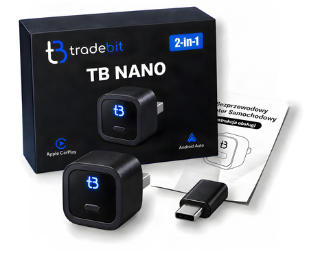 Bezprzewodowy Adapter TB NANO USB-A BT 5.4 WiFi dla Apple CarPlay Android Auto