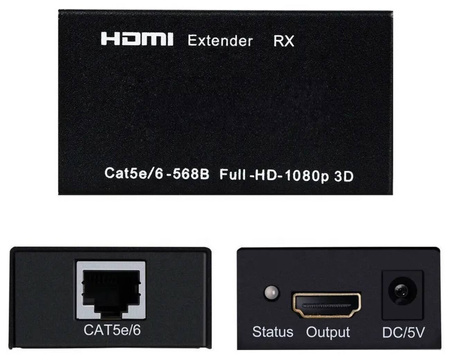 Przedłużacz Extender HDMI do LAN RJ45 Dual CHIP 60m