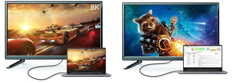 Kabel Złącze USB-C DisplayPort 1.4 8K 60Hz 4K 144Hz MAC ThunderBolt 3/4