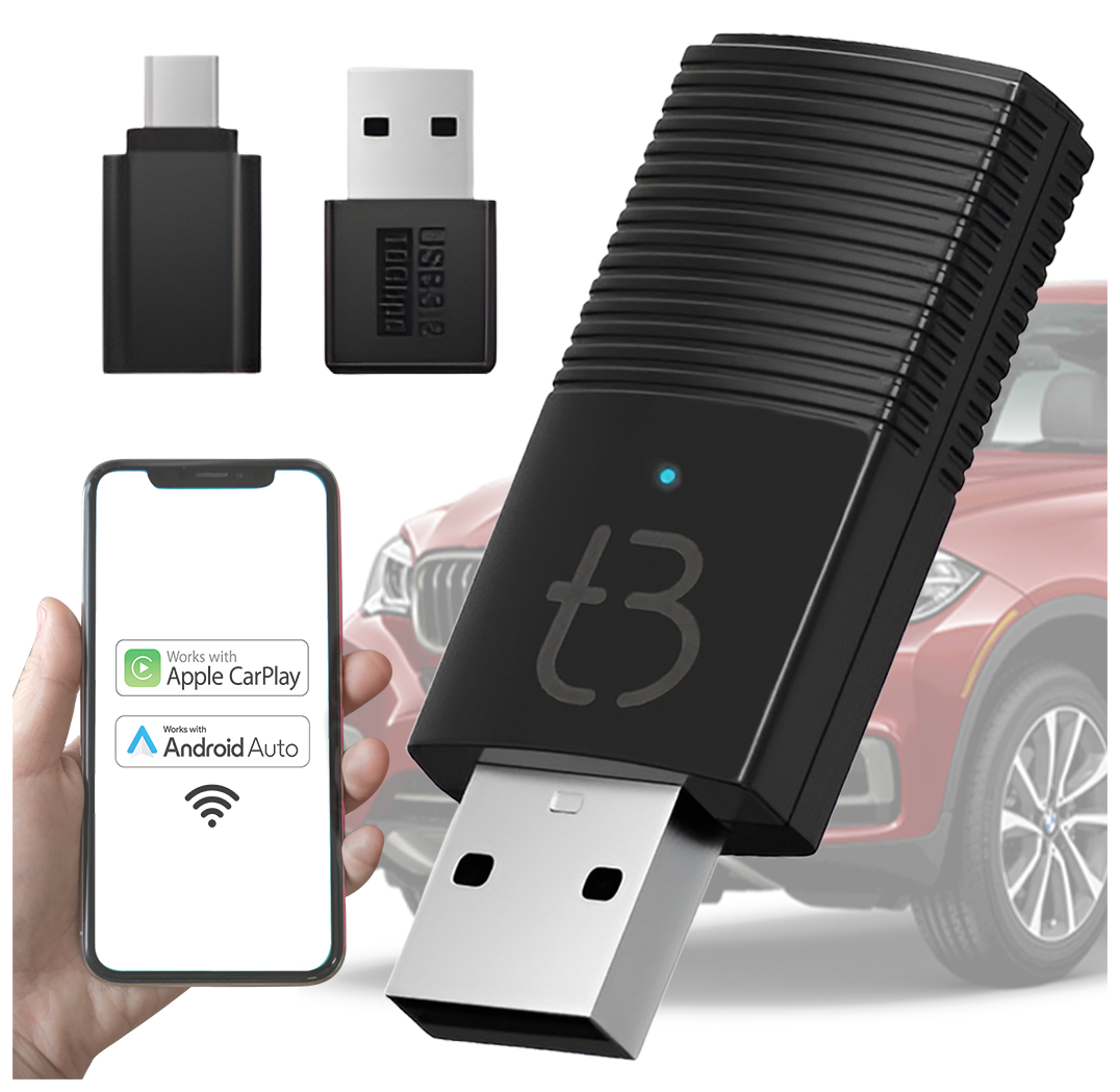 Bezprzewodowy Adapter Mini USB TB NANO Carplay / Android Auto do samochodu czarny