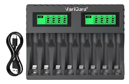 Ładowarka VariCore LCD-006 8-kanałowa do akumulatorów AA AAA Ni-MH Li-ion