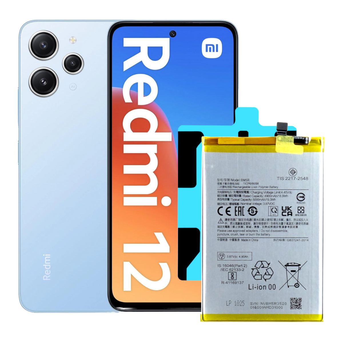Bateria Akumulator do Xiaomi Redmi 12 BM5R 4900 mAh + Taśma montażowa