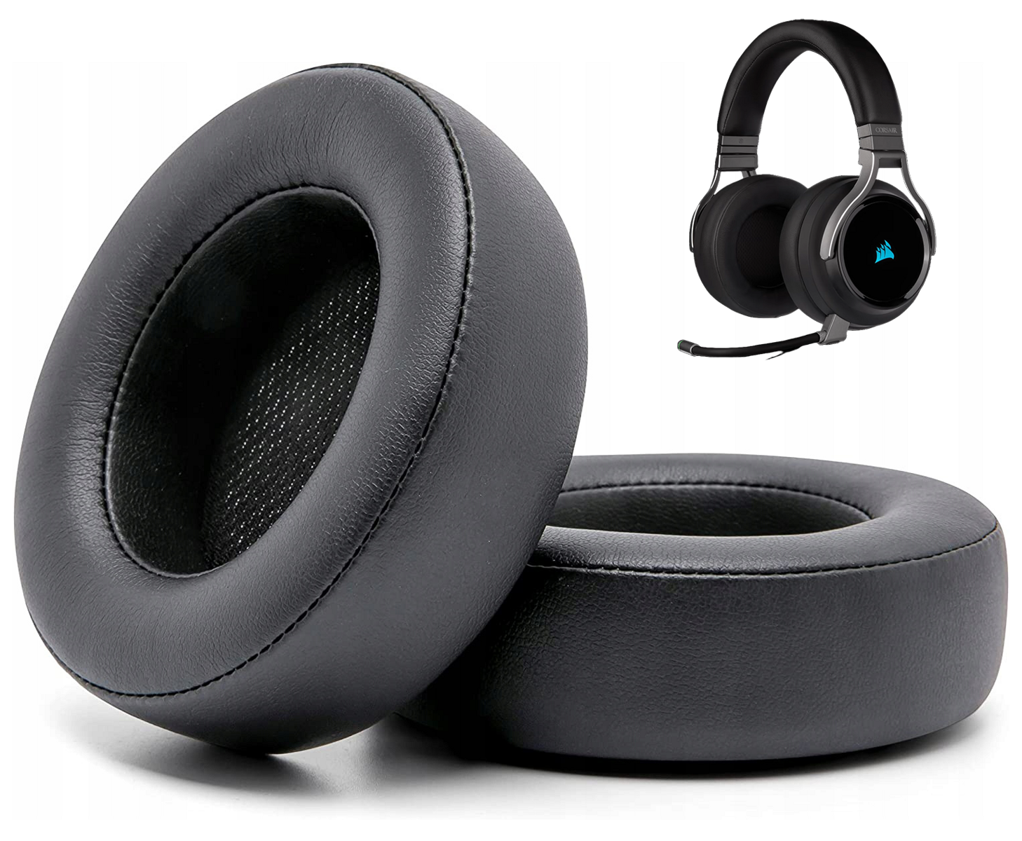 Nauszniki Pady Gąbki do Corsair Virtuoso RGB WIRELESS CARBON Czarne