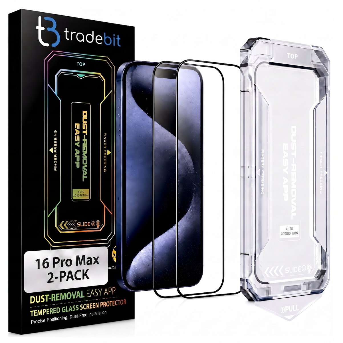 2x Szkło Ochronne 9H do iPhone 16 Pro Max Aplikator Łatwy Montaż Szybka