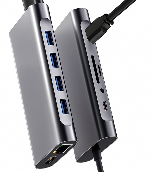 Adapter Przejściówka HUB 11w1 USB-C HDMI 4k Power Delivery USB LAN Gigabit