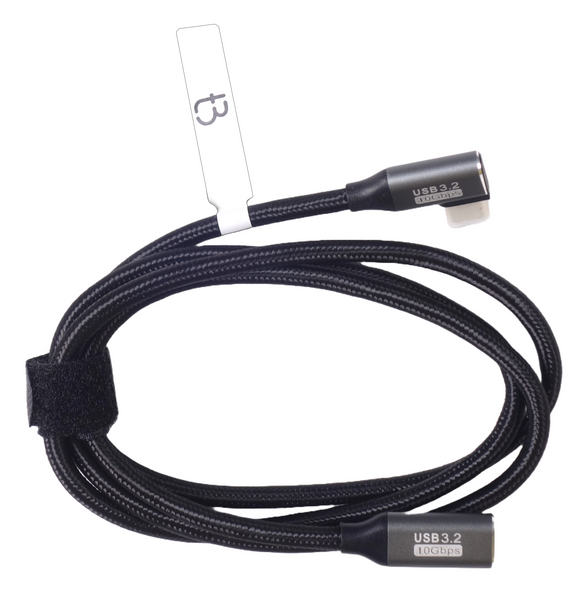 Kabel Przewód TRADEBIT USB-C 90° (L) do USB-C Męski - Żeński 3m 10Gbps