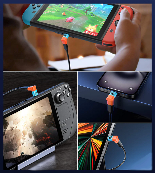 2x Kątowe Złącze USB-C JSAUX 90° Stopni do Steam Deck Rog Ally Switch PS5