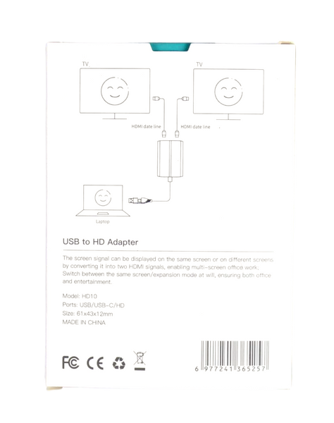 Adapter Rozdzielacz Stacja HUB USB / USB-C 2x HDMI dla dwóch monitorów