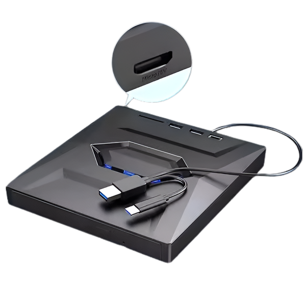 Zewnętrzna nagrywarka CD DVD RW 5w1 USB 3.0 typ napęd optyczny CD
