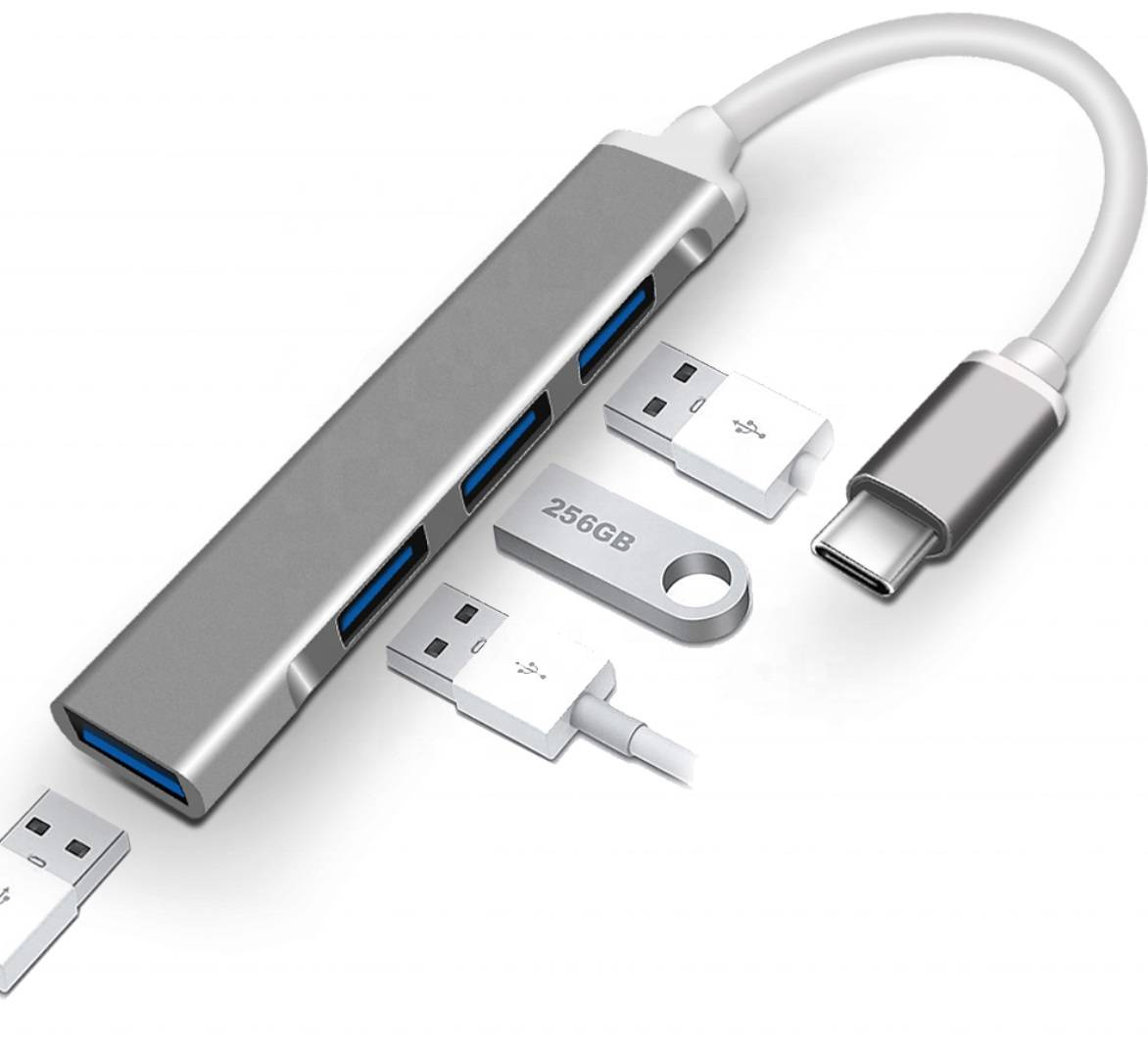 Adapter przejściówka HUB USB-C 1x USB 3.0 3x USB 2.0