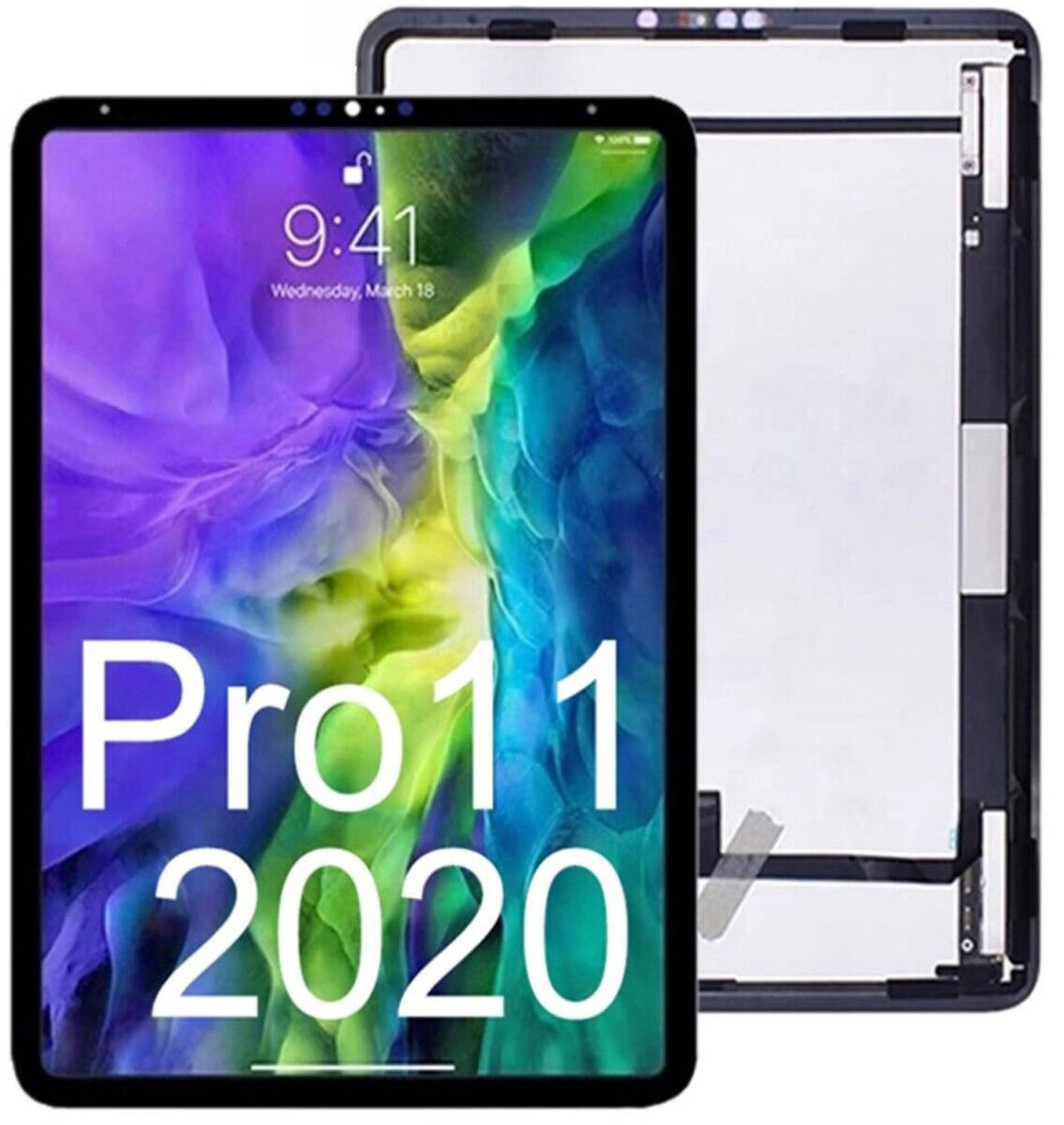 Oryginalny wyświetlacz LCD + ekran dotykowy iPad Pro 11  Gen 2 2020 A2068 (Regenerowany) Czarny