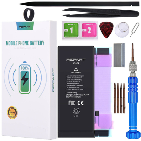 ZESTAW Bateria do Apple iPhone SE 2020 REPART 2220mAh większa pojemność + narzędzia + uszczelka pod ekran