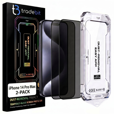 2x Szkło hartowane Prywatyzujące z aplikatorem do iPhone 14 Pro Max Szybka