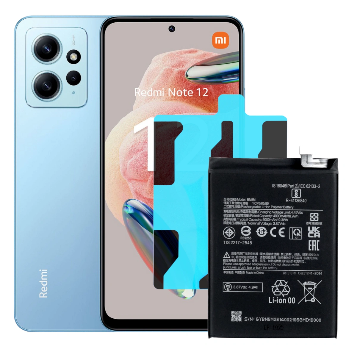 Bateria Akumulator do Xiaomi Redmi Note 12 4G BN5M 4900 mAh + Taśma montaż